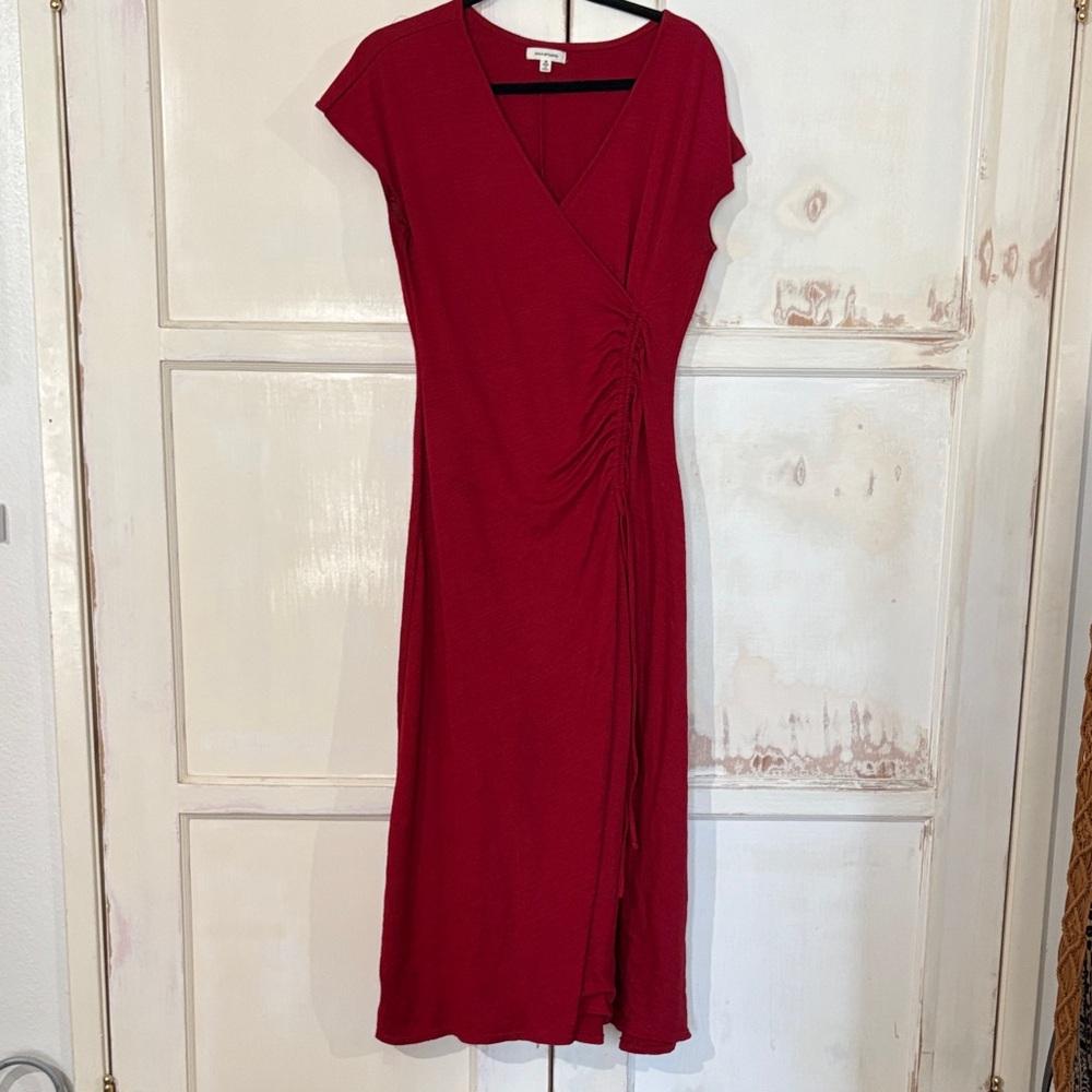Max Studio Deep Red Midi Dress